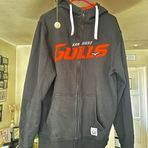 This is a dark black hoodie zip up photos make it look gray color